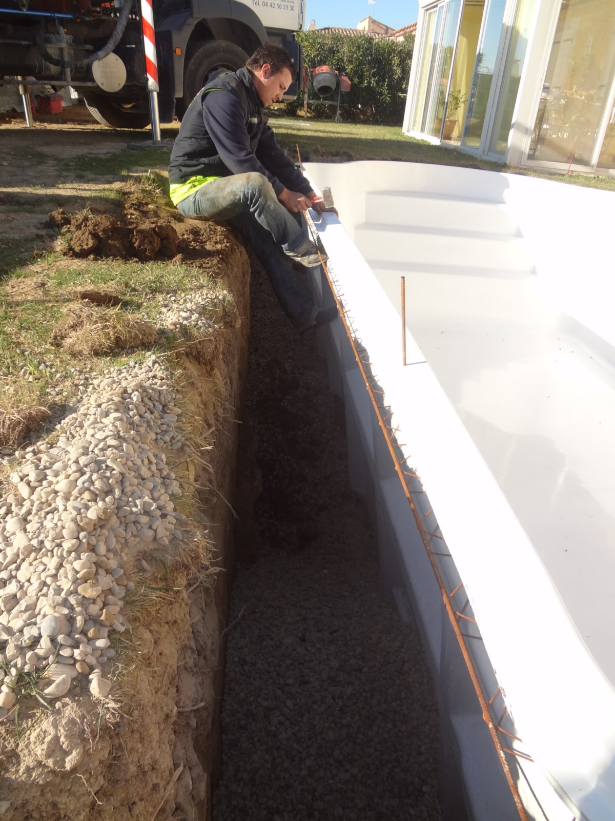 ferraillage d'une piscine pour béton